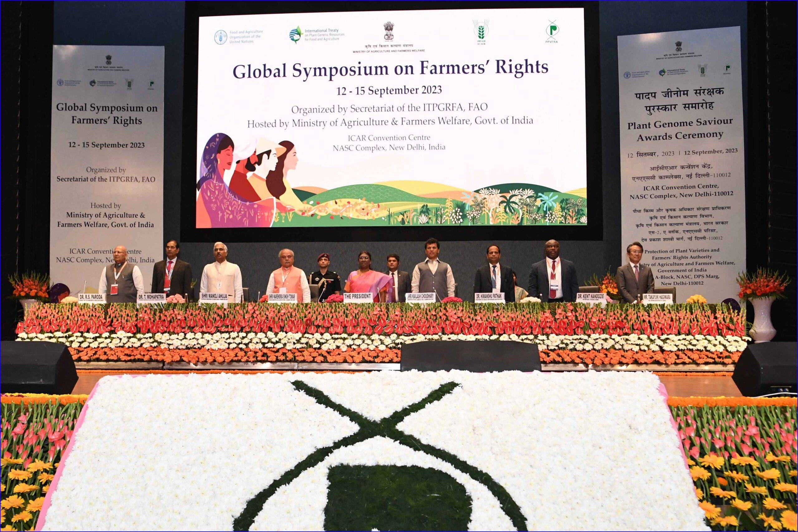 PRESIDENT OF INDIA INAUGURATES FIRST GLOBAL SYMPOSIUM ON FARMERS’ RIGHTS