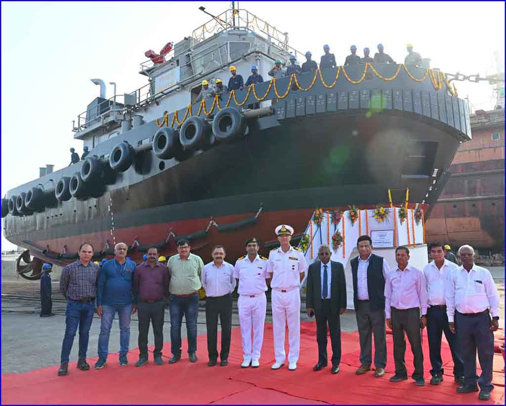 LAUNCH OF 25T BOLLARD PULL TUG ‘MAHABALI’ AT M/s SHOFT SHIPYARD PVT LTD, BHARUCH, GUJARAT