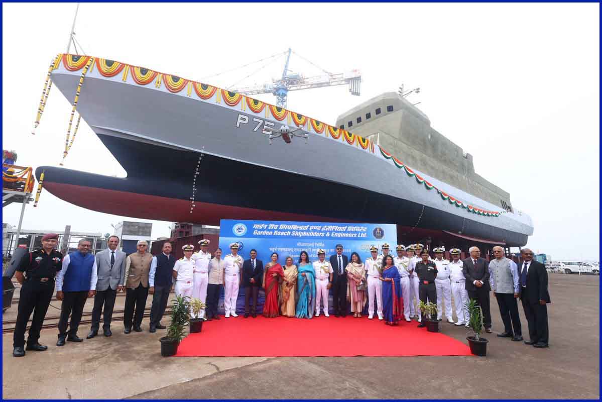 LAUNCH OF ‘AMINI’, FOURTH SHIP OF ASW SWC (GRSE) PROJECT ON 16 NOV 23 AT M/s L&T, KATTUPALLI