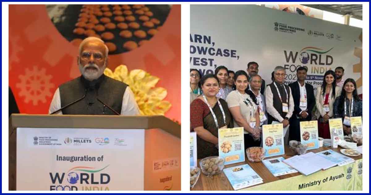 Prime Minister highlightes the importance of Ayurveda and Yoga in his inaugural address at ‘World Food India’