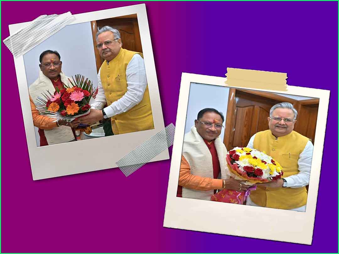 मुख्यमंत्री श्री विष्णु देव साय ने आज पूर्व मुख्यमंत्री डॉ रमन सिंह से उनके राजधानी रायपुर स्थित निवास में सौजन्य मुलाकात की